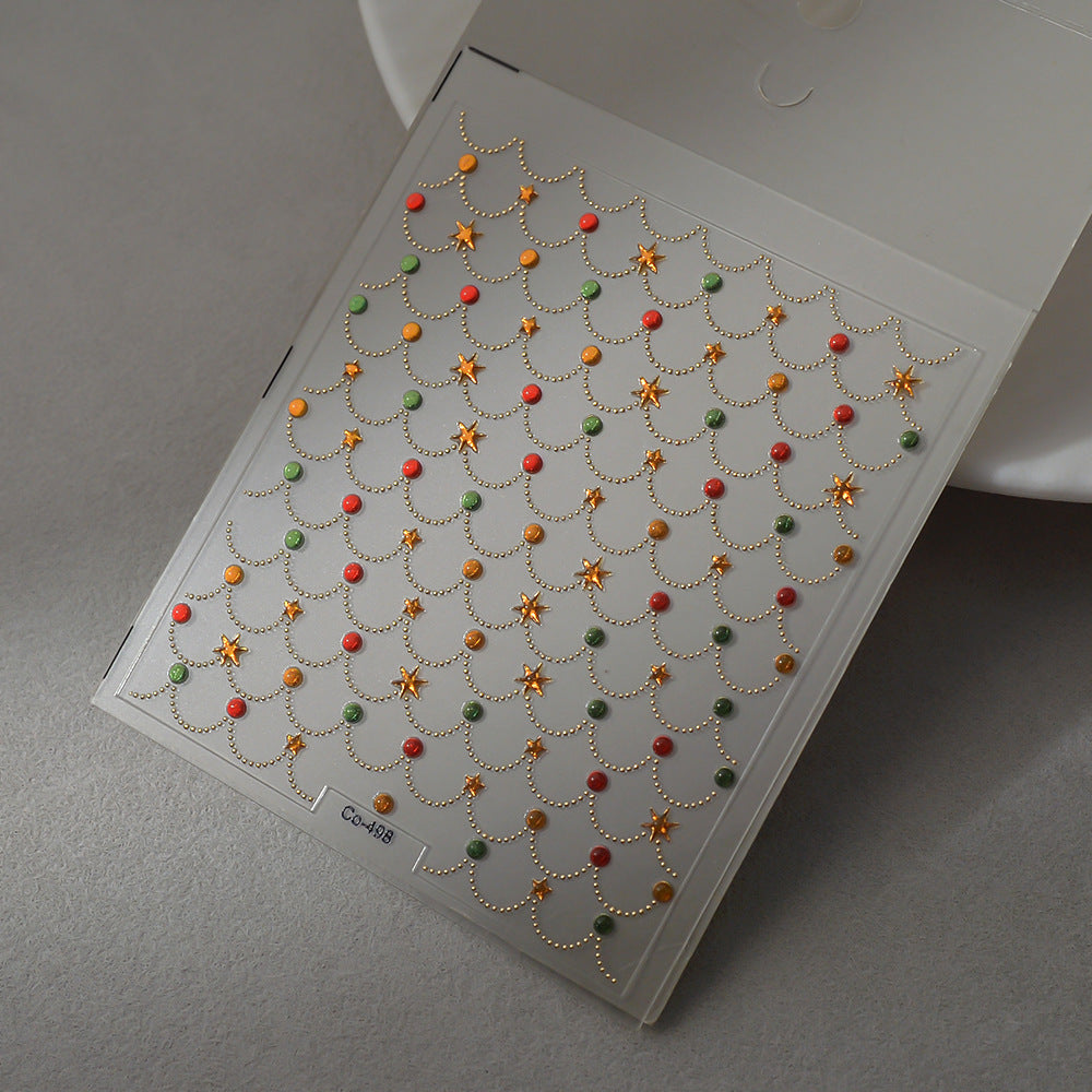 1025 M249- Wavy lines Embossed Mini sticker 1 Pcs