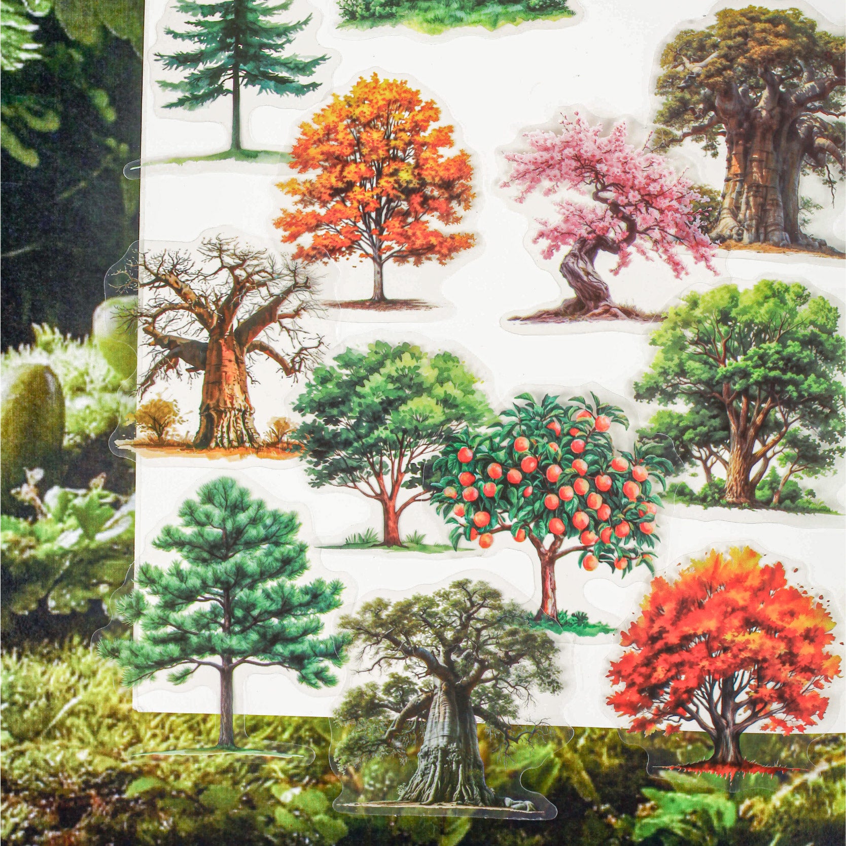260110 Tree PET sticker -15Pcs each pack
