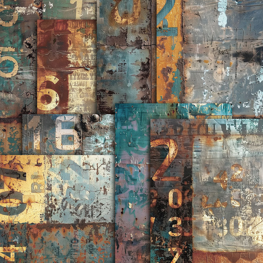 0513 A5 rusty background paper PA5237 -8Pcs each pack