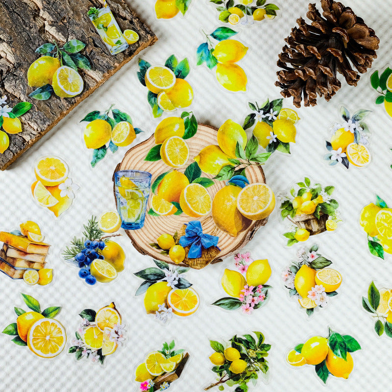 56 Fresh Lemon PET Stickers