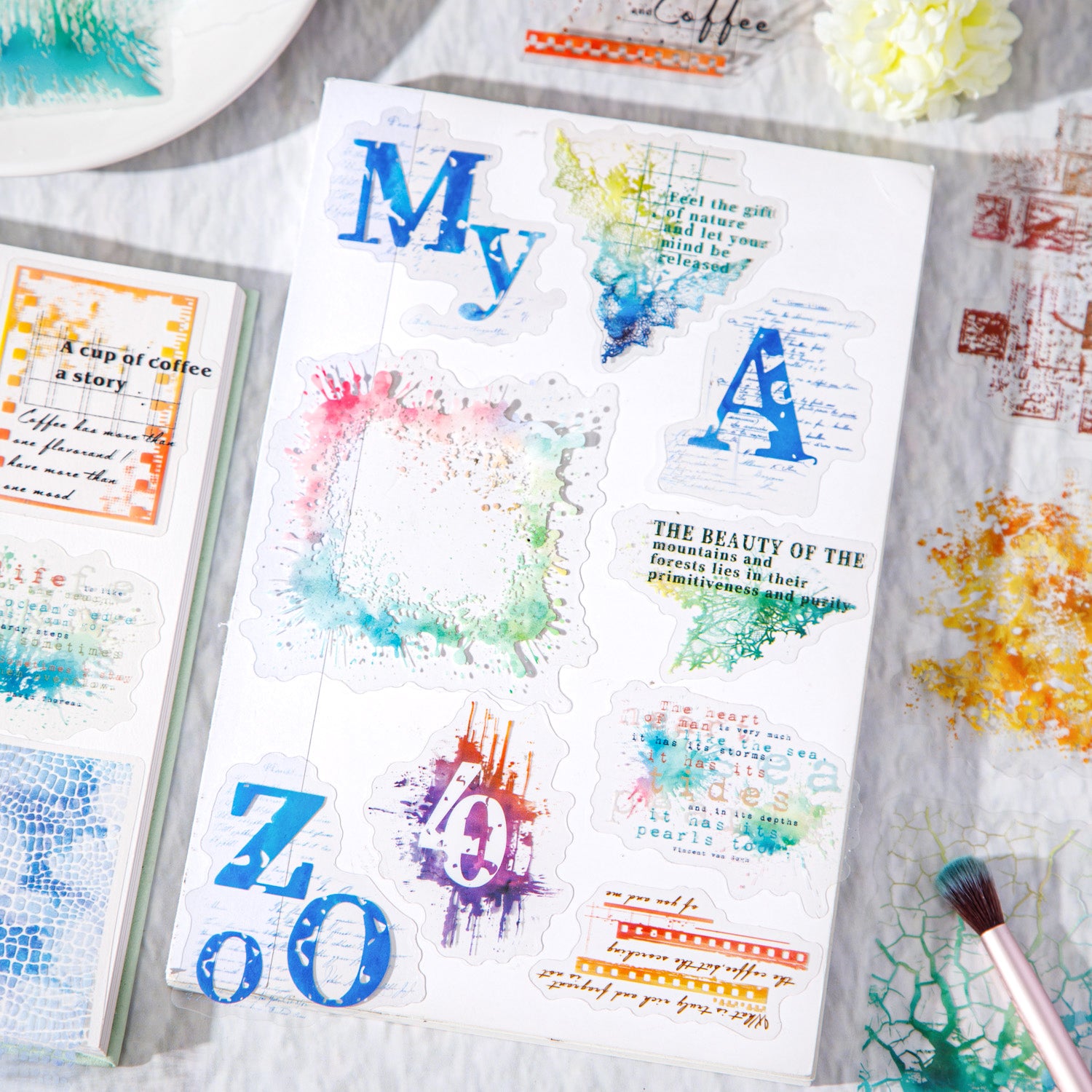 1014 Watercolor texture PET Sticker -20Pcs each pack
