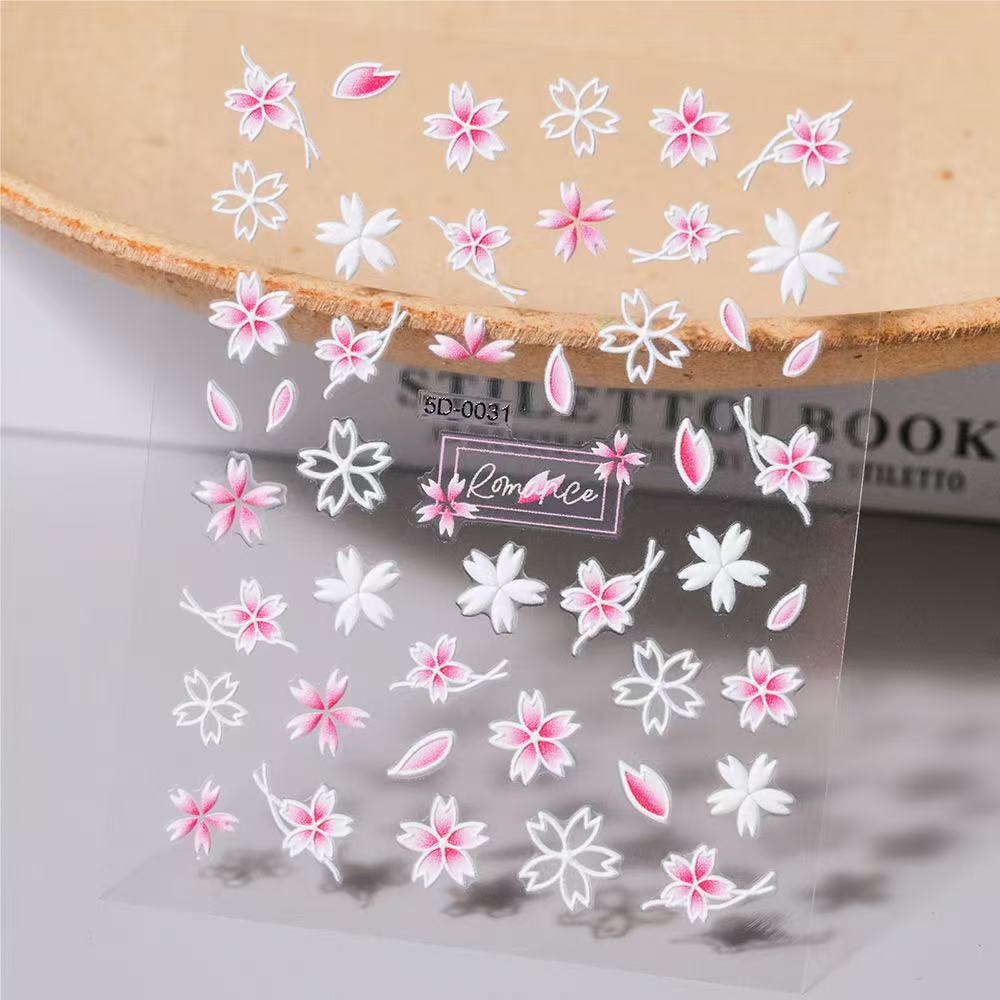 0716 M155- Flower Embossed Mini sticker 1 Pcs