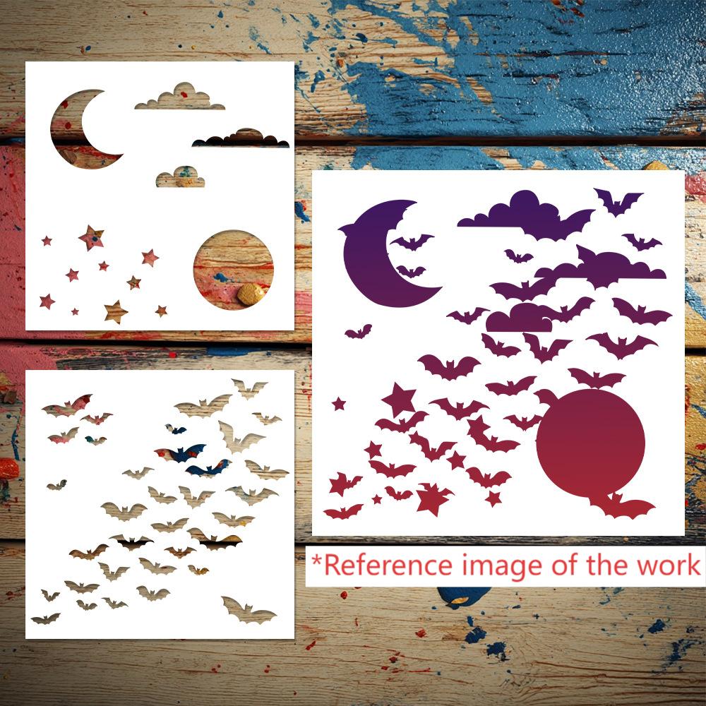 1024 Sky and Bat stencil 15.15CM*15.14CM