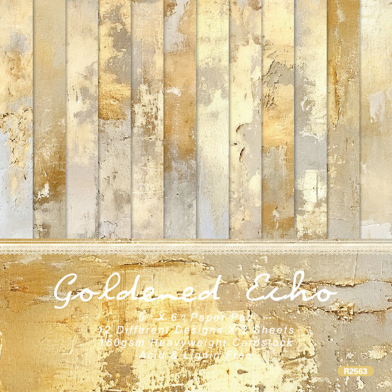 0814 Goldened EchoR background paper R2563 -24Pcs each pack