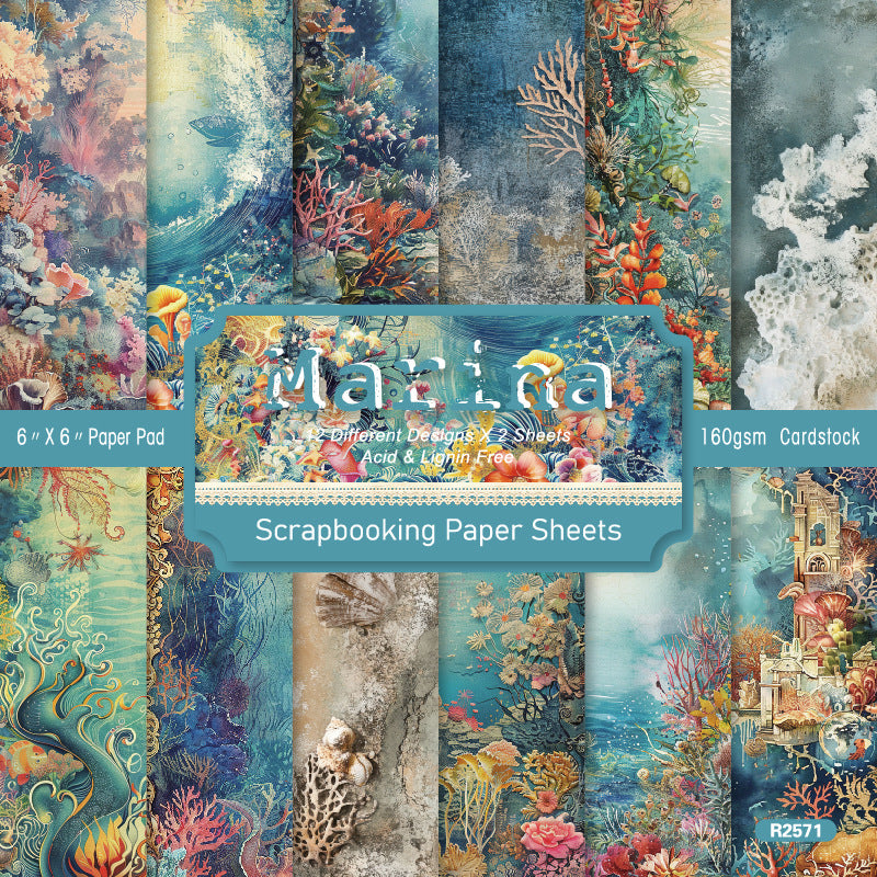 0817 Marina background paper R2571 -24Pcs each pack