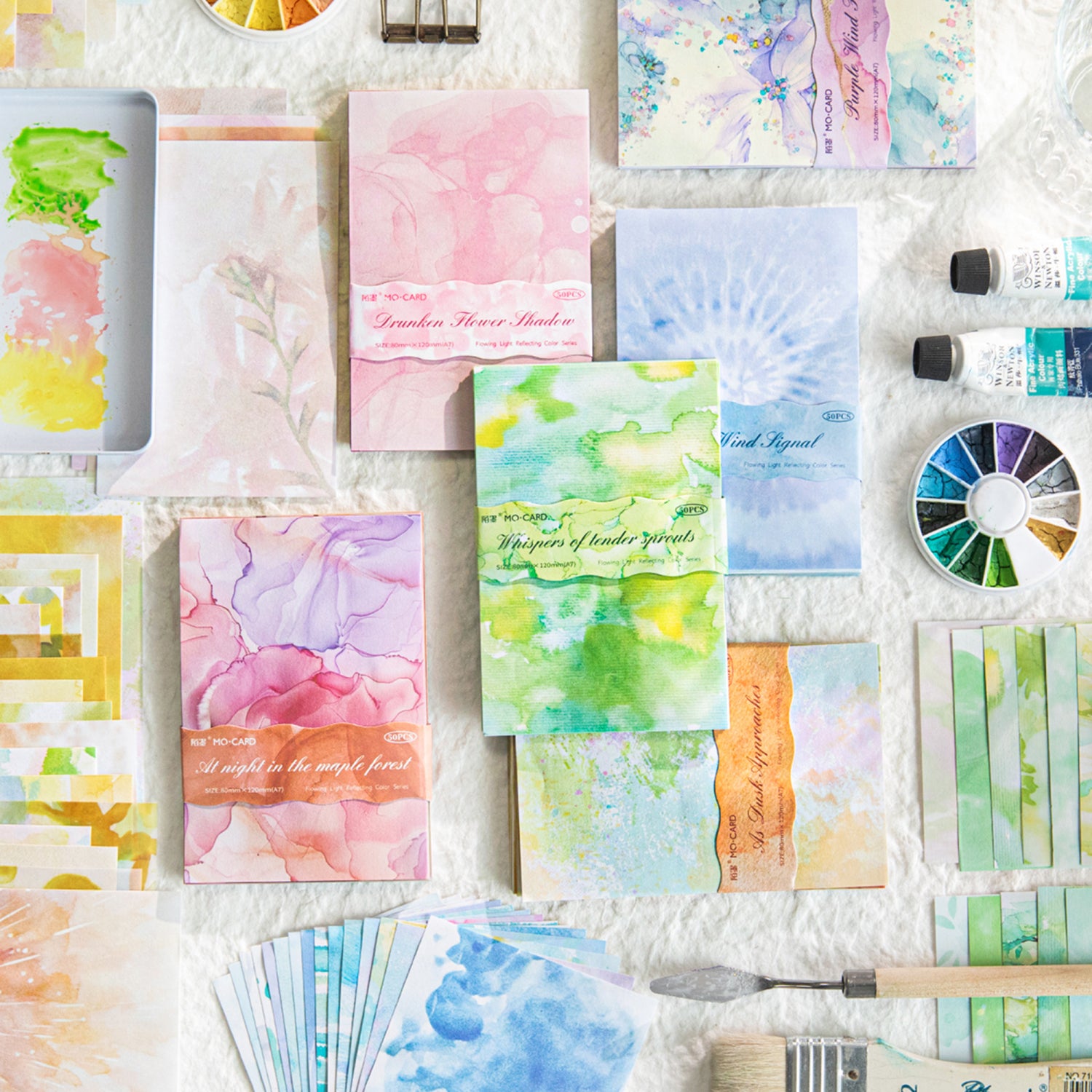 0531 Watercolor material solid vellum paper -50Pcs each pack