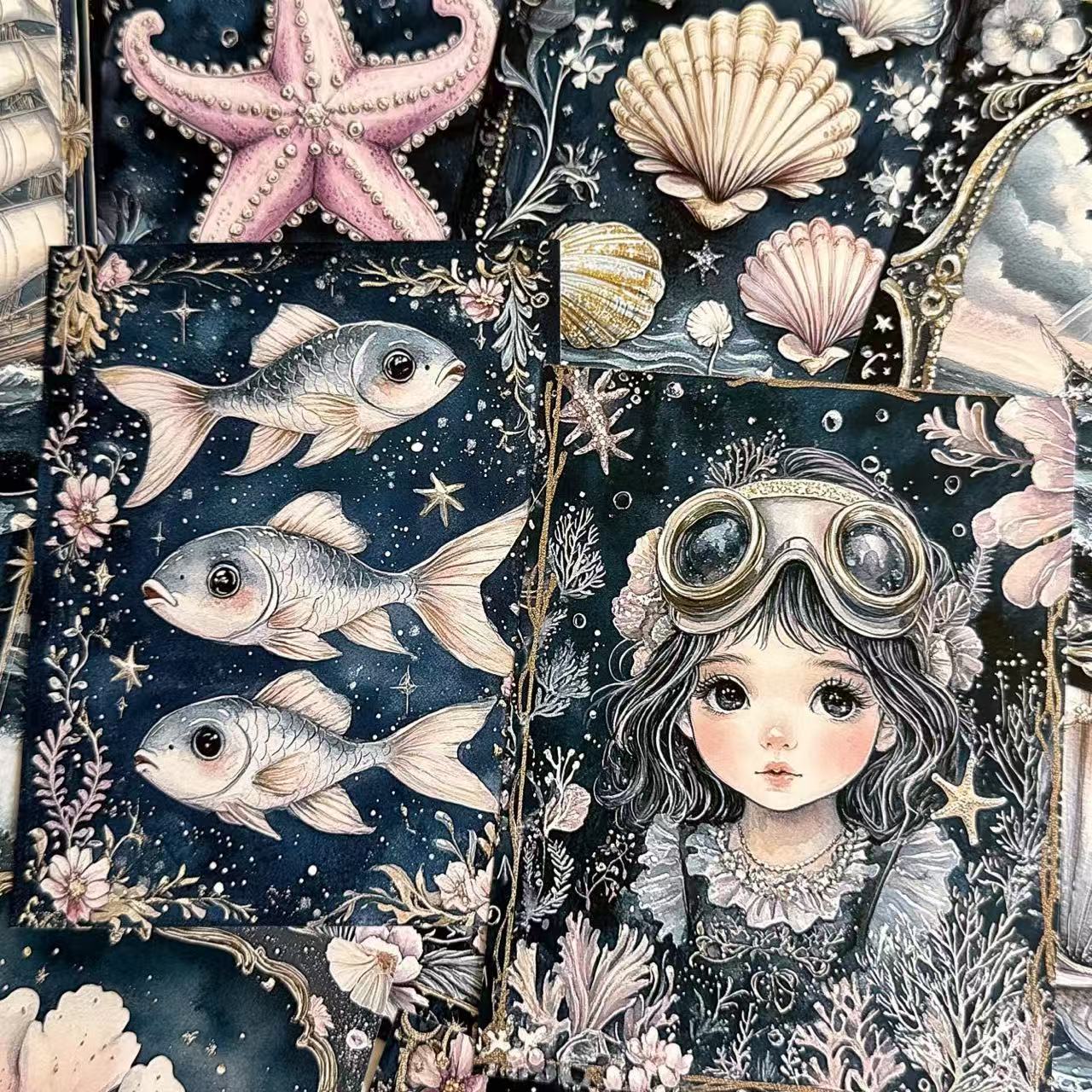 0718 A4 size Nautical shells Style Paper 15 pcs