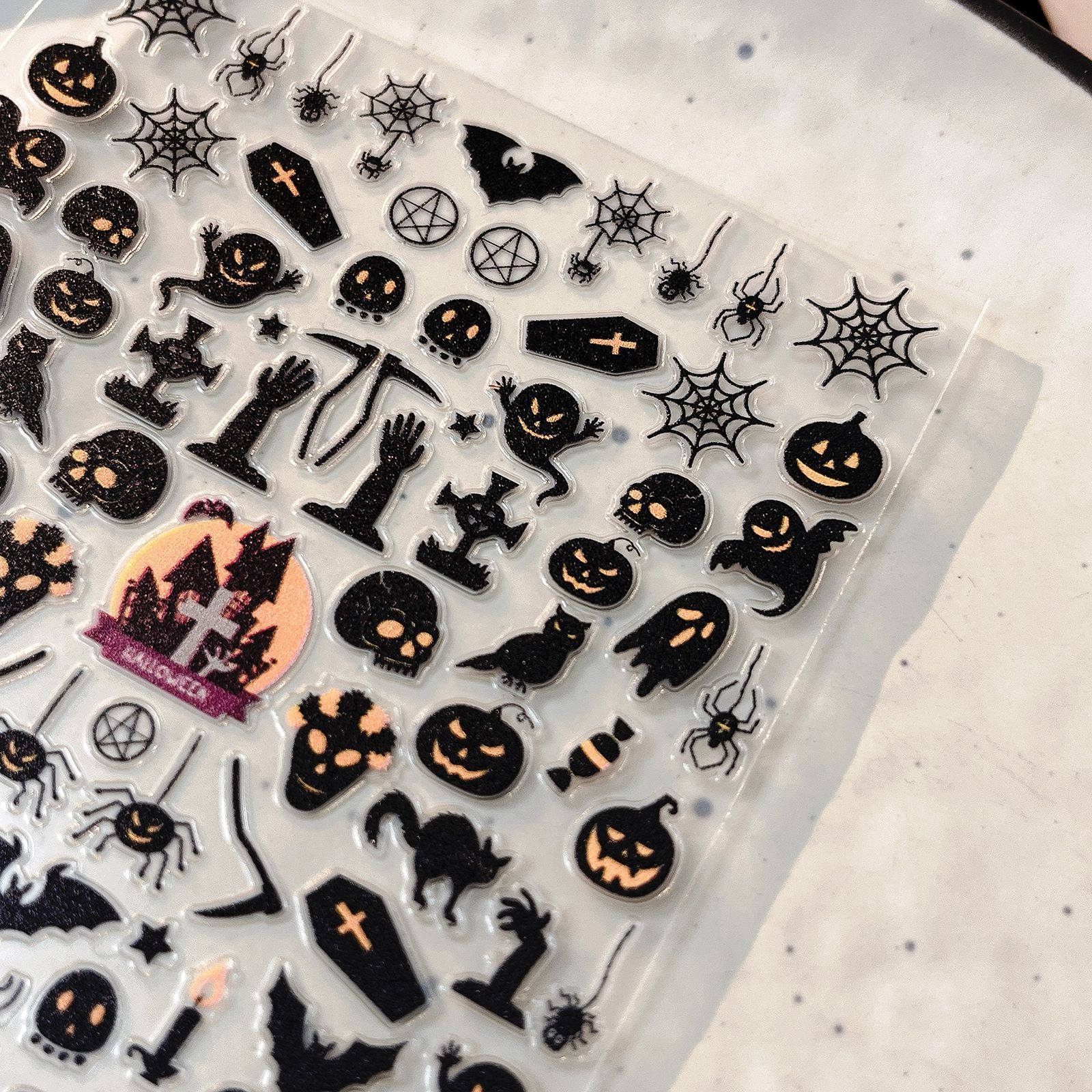 0922 M224- Black Halloween Flat Mini sticker 1 Pcs