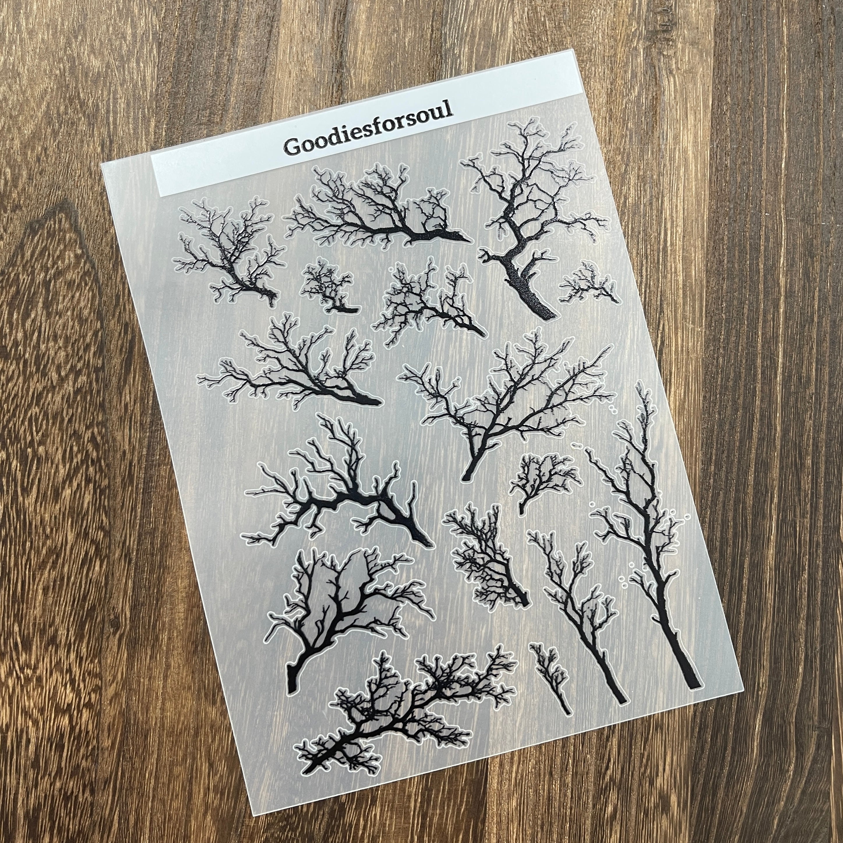 A5 Black tree branch PET sticker