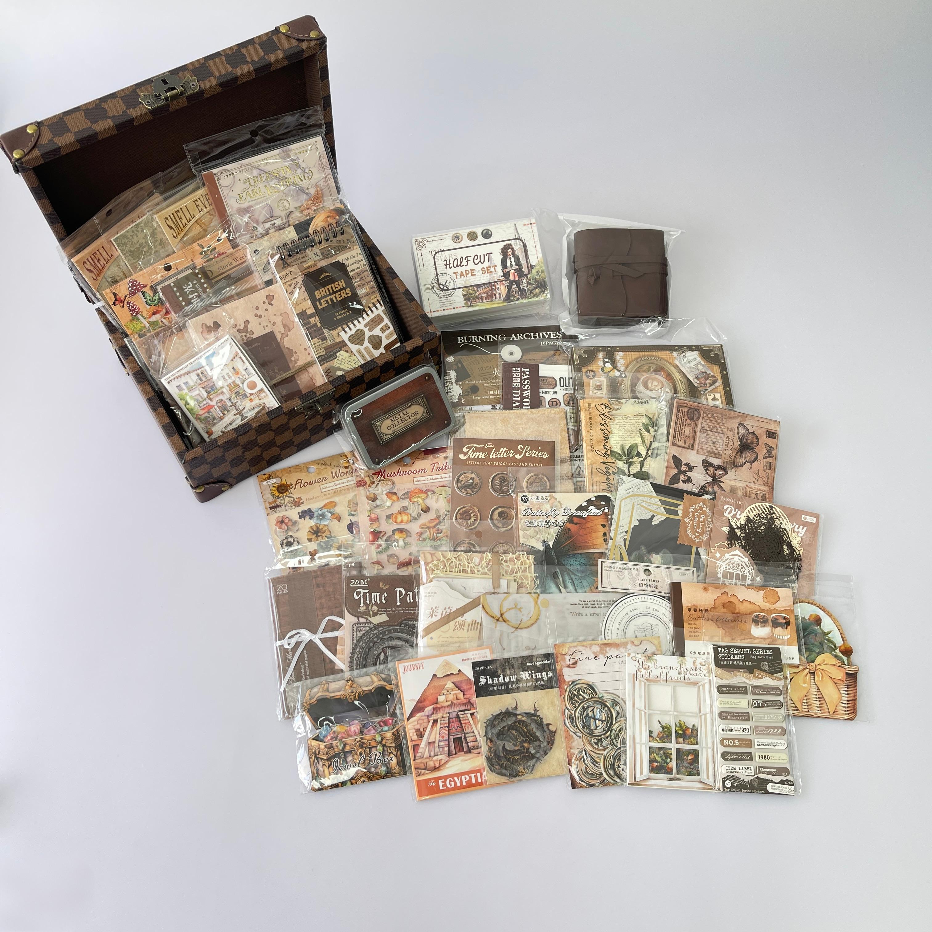 0815 B75 Brown journaling supplies mixed bundle