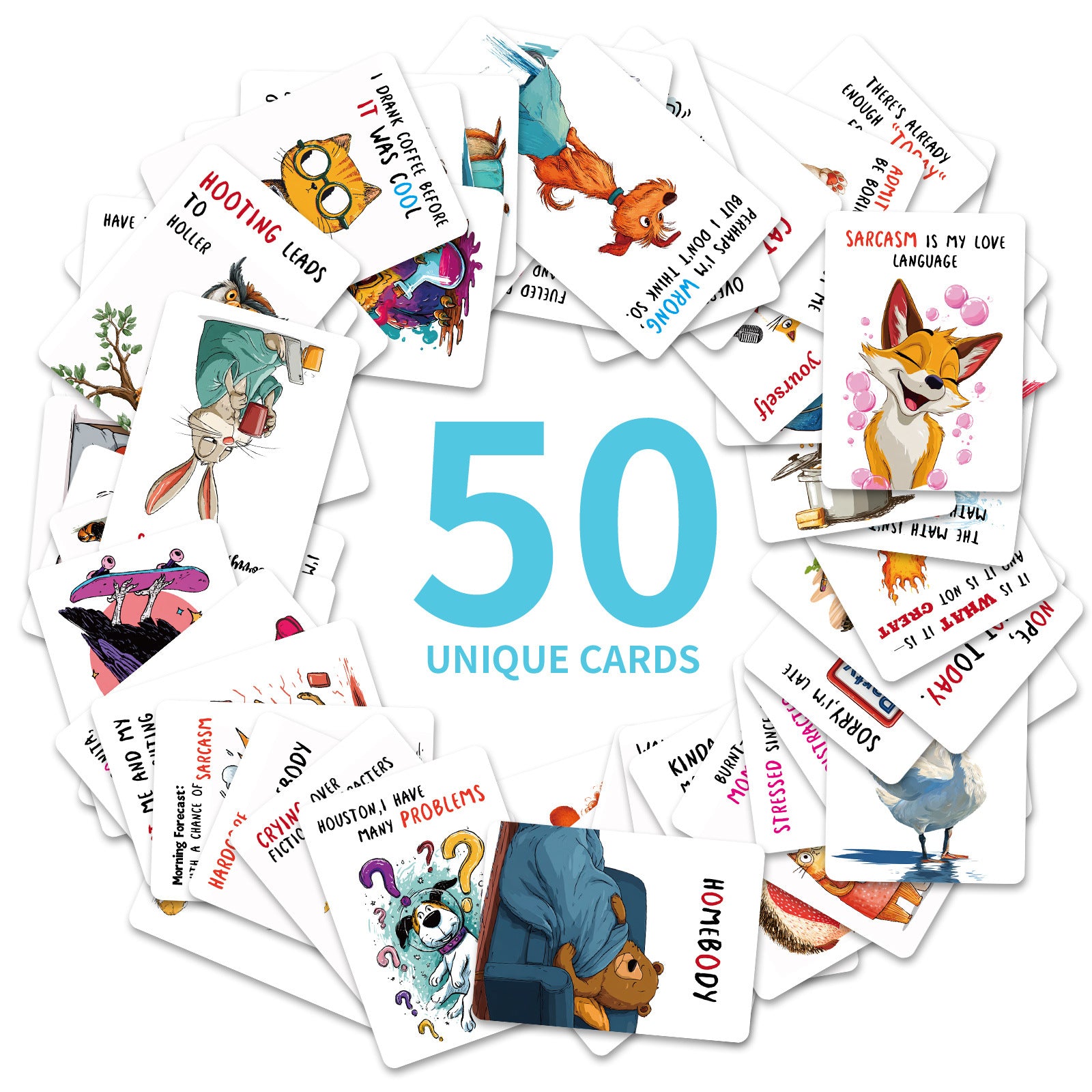 0814 Animal Humor Text Cards ATC card 50pcs