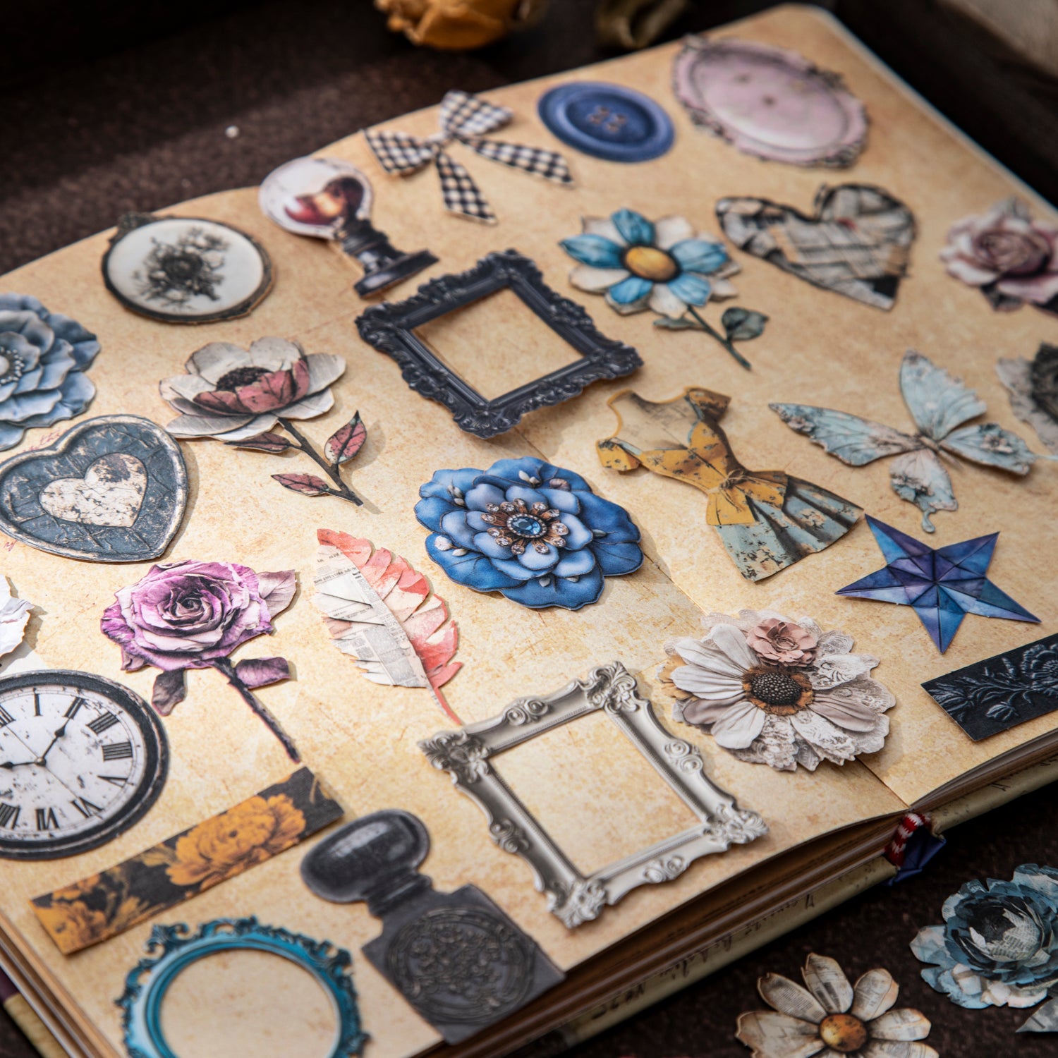 0910 Vintage Solid Sticker -30Pcs each pack