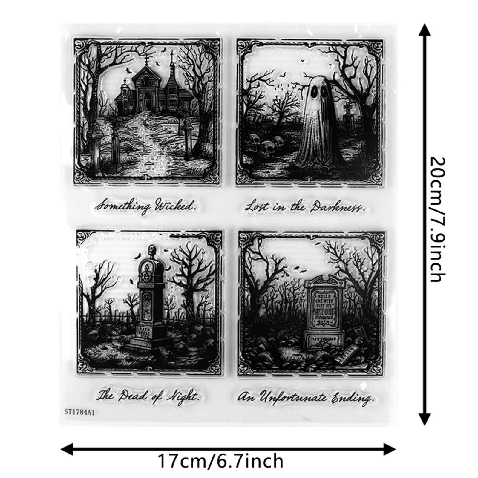1016 Dark Halloween Night Clear Stamp 17cm*20cm