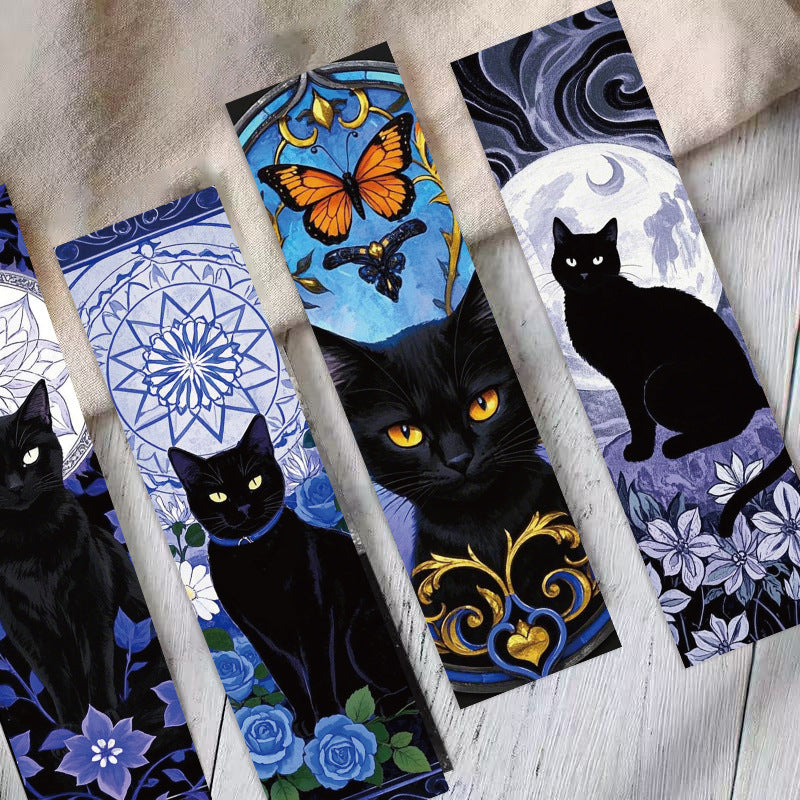 1209 Gothic black cats bookmark 30pcs
