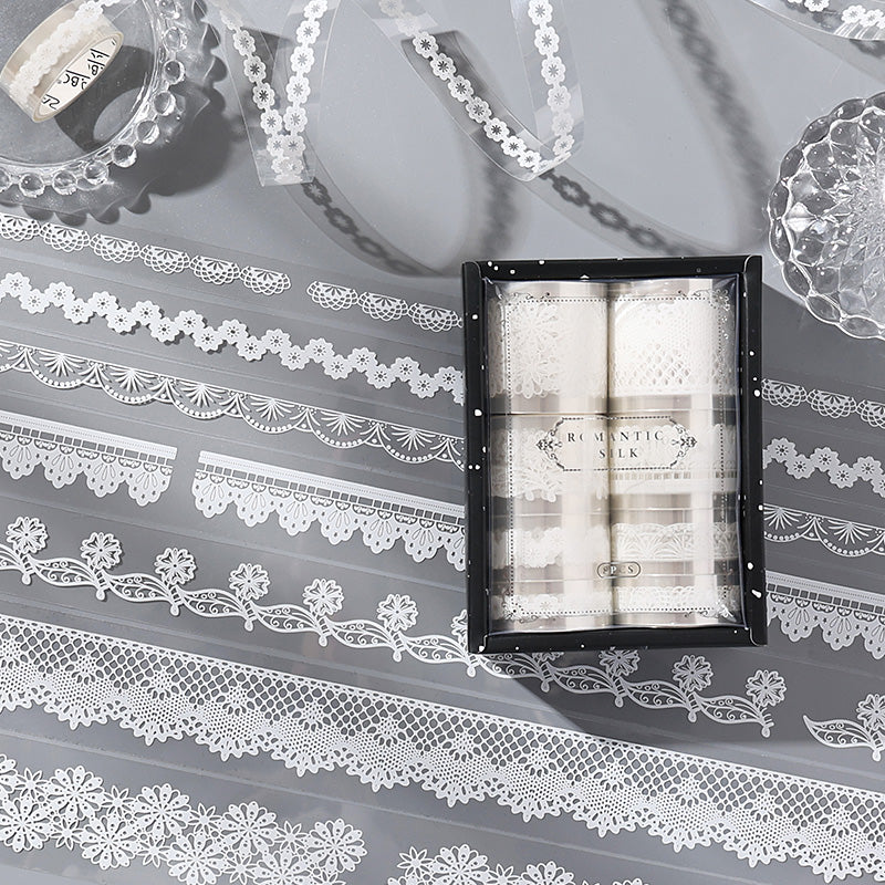 0517 White Lace PET Tape Set 8 rolls