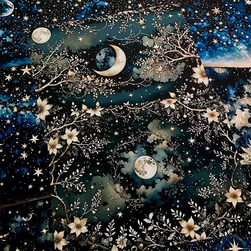 0306 A4 size Retro Star and Moon style paper 2 pcs