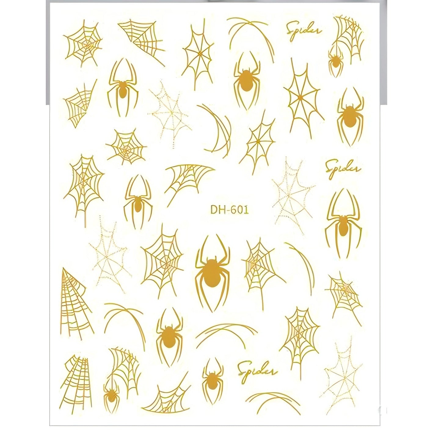 M-44- Golden spider Collection Embossed Mini sticker 1 Pcs