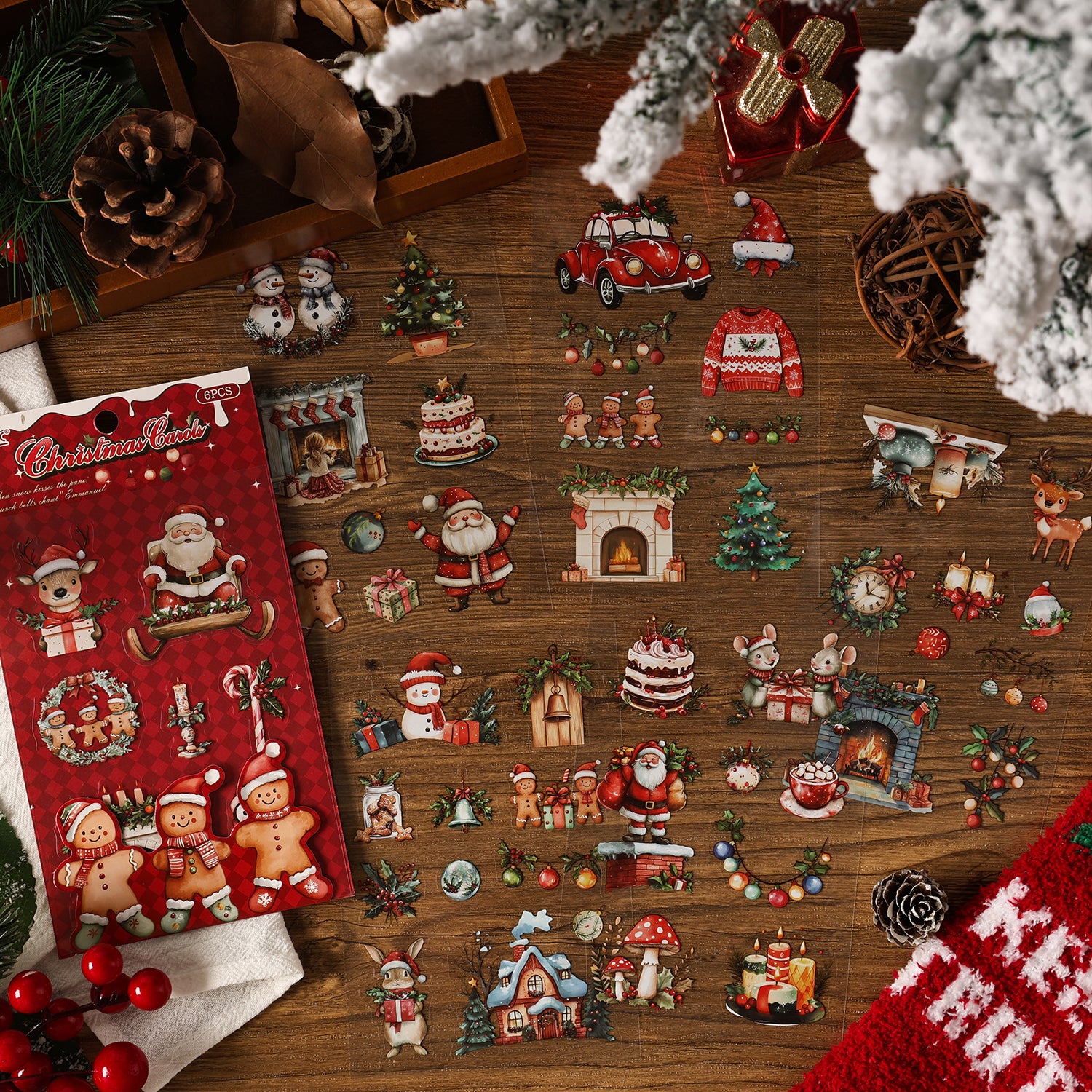 0925 Christmas PET Sticker -6Pcs each pack