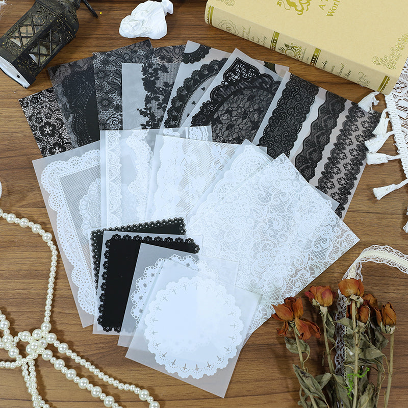 0906 Lace breaming vellum paper Mixed pack -16Pcs each pack