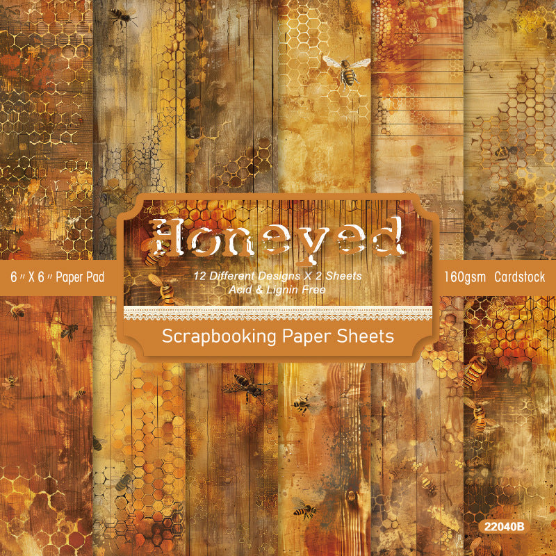 1211 Honeyed background paper 22040B -24Pcs each pack