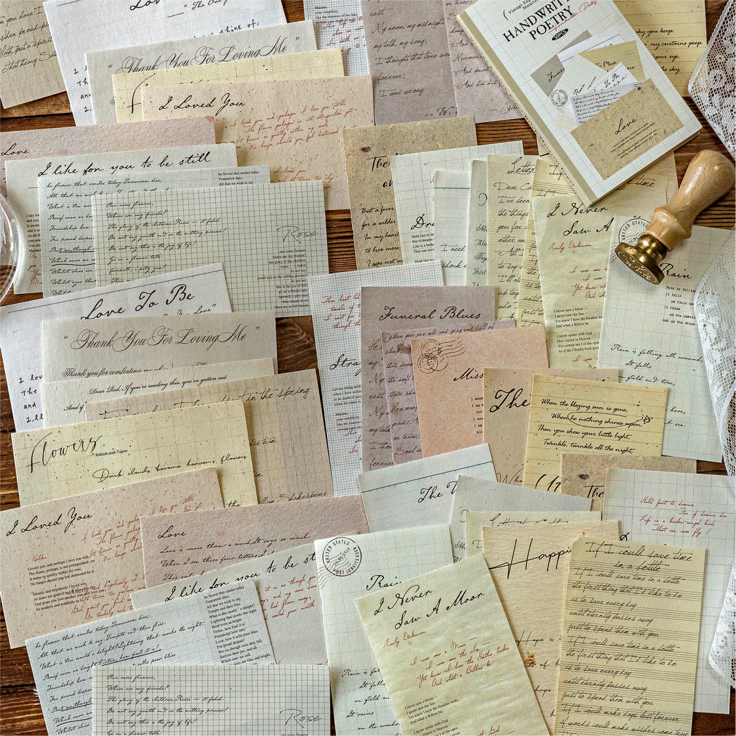 0828 Vintage English paper -50Pcs each pack
