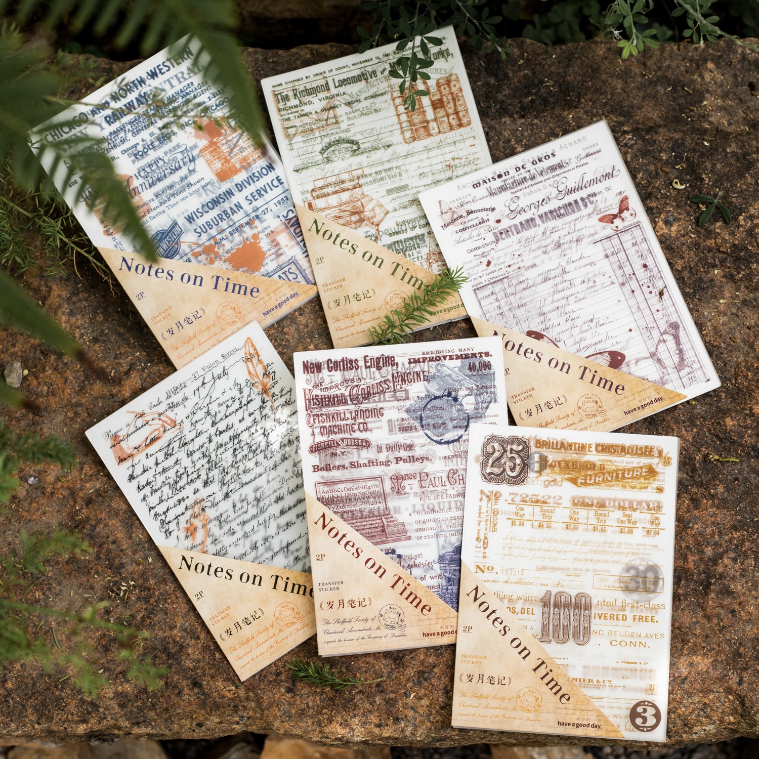 0503 Notes on time Series transfer Sticker -2Pcs each pack