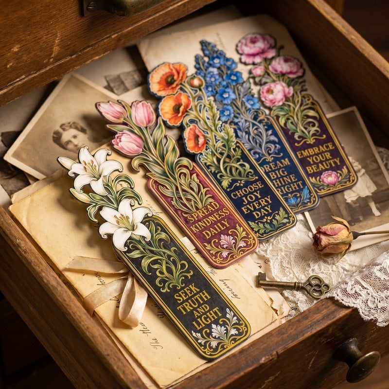 260526 Vintage Floral Inspirational Bookmark 10pcs