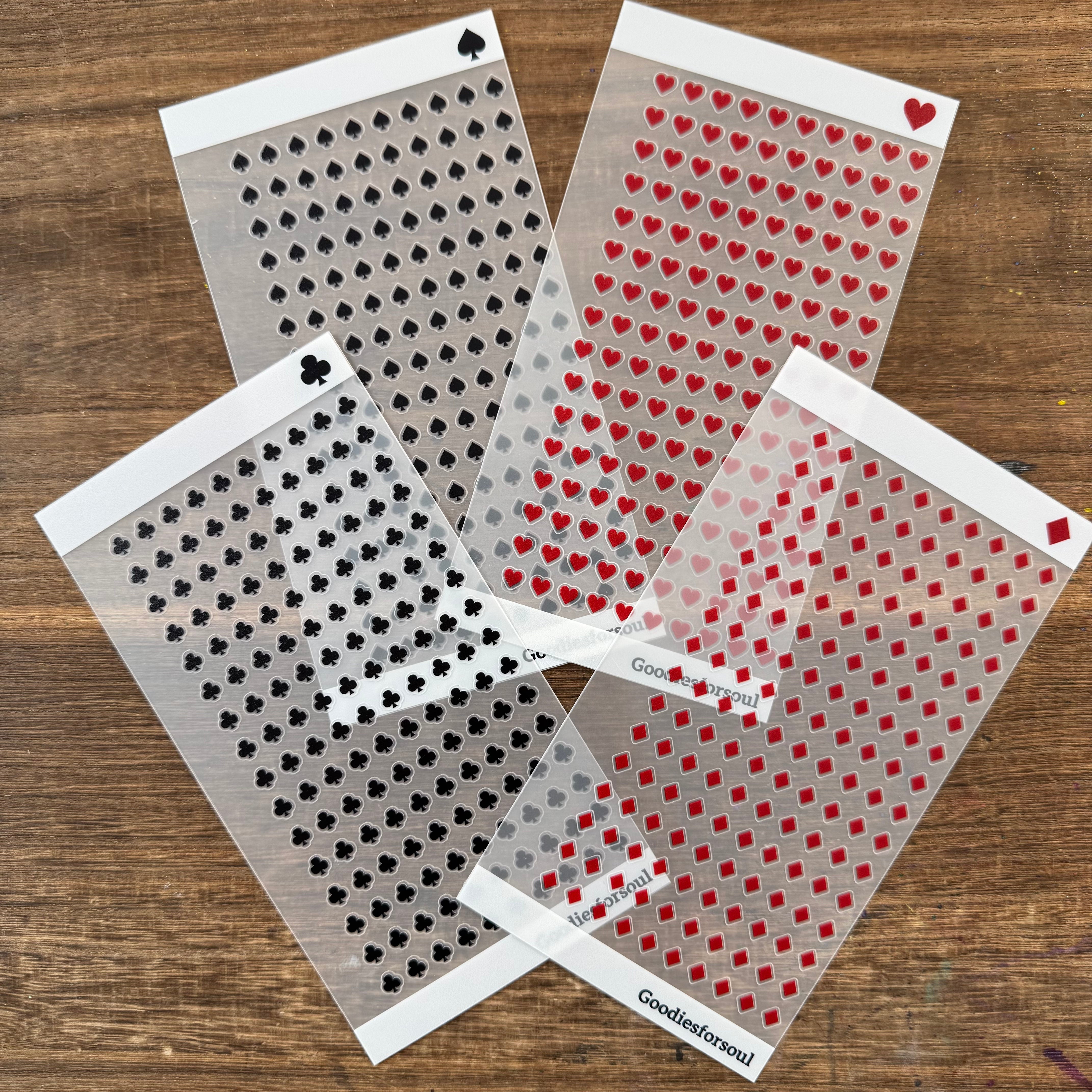Playing card symbols PET sticker *can be stored in A6 binder