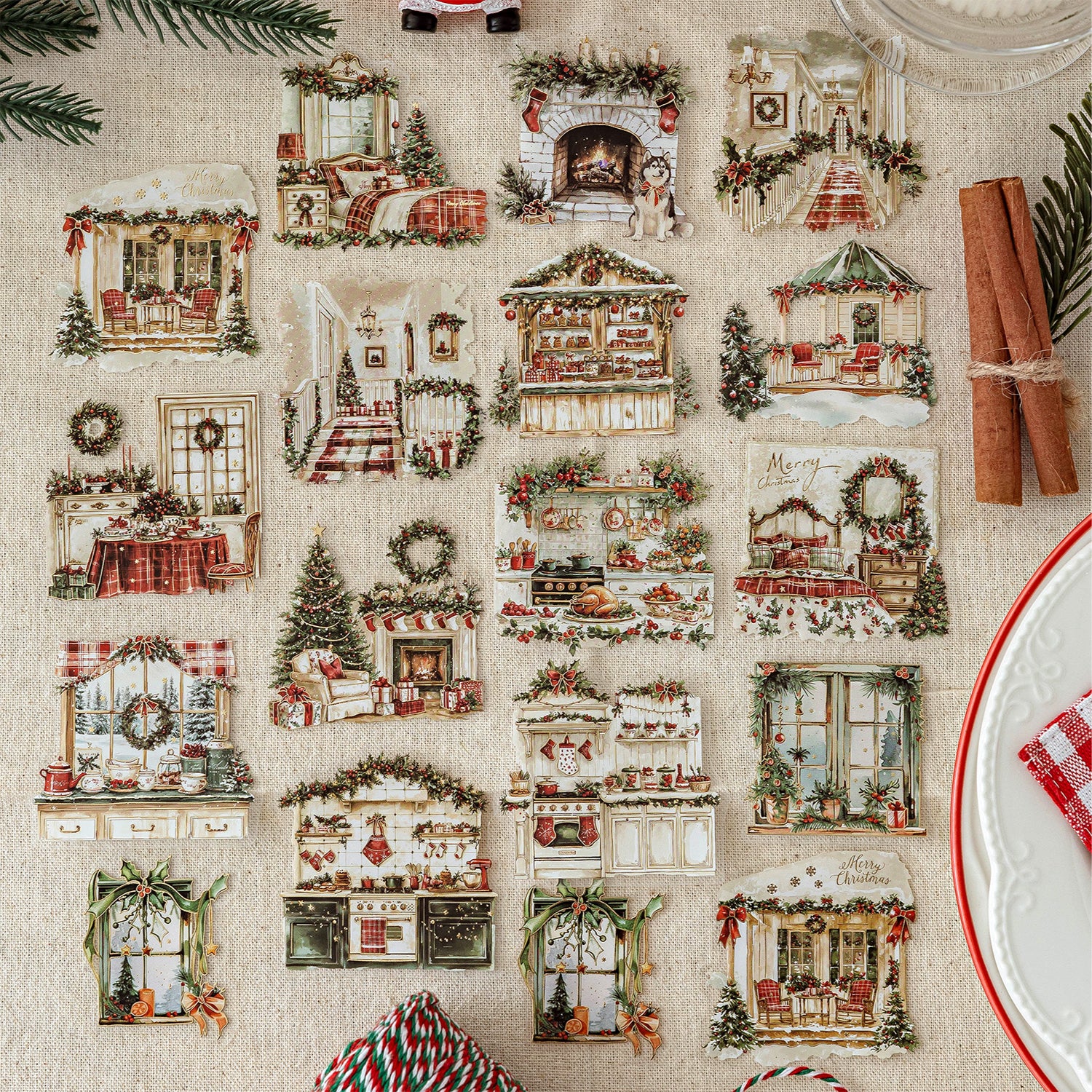 0920 Christmas PET Sticker -30Pcs each pack