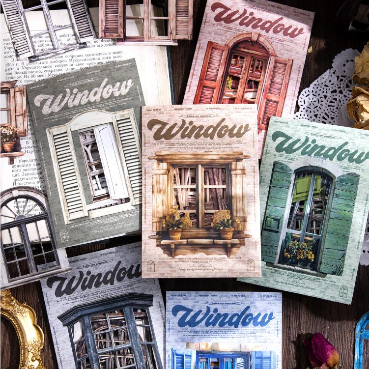 0301 Window Stories Collection Series die cut cardstock Sticker -10Pcs each pack