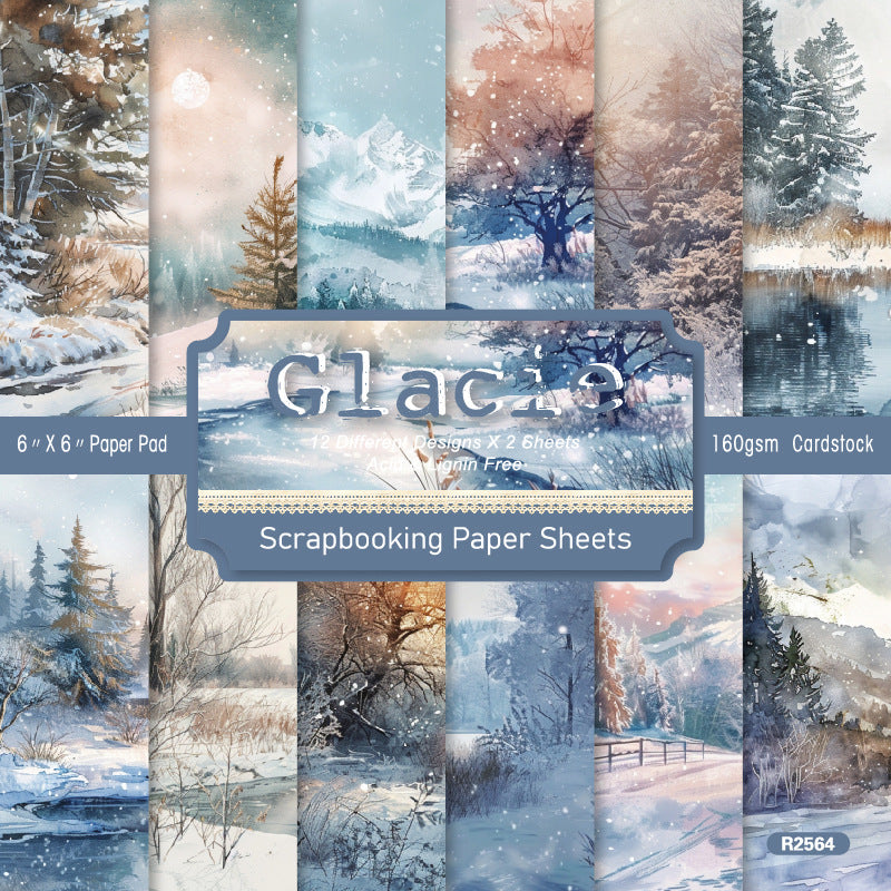 0816 Glacie background paper R2564 -24Pcs each pack