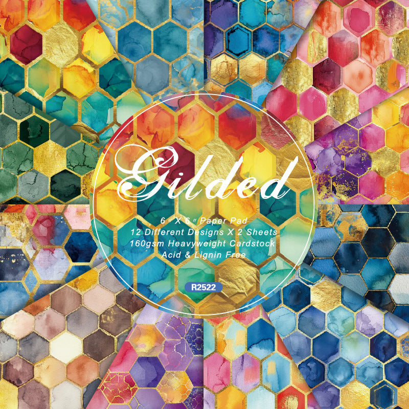 0415 Gilded background paper R2522 -24Pcs each pack