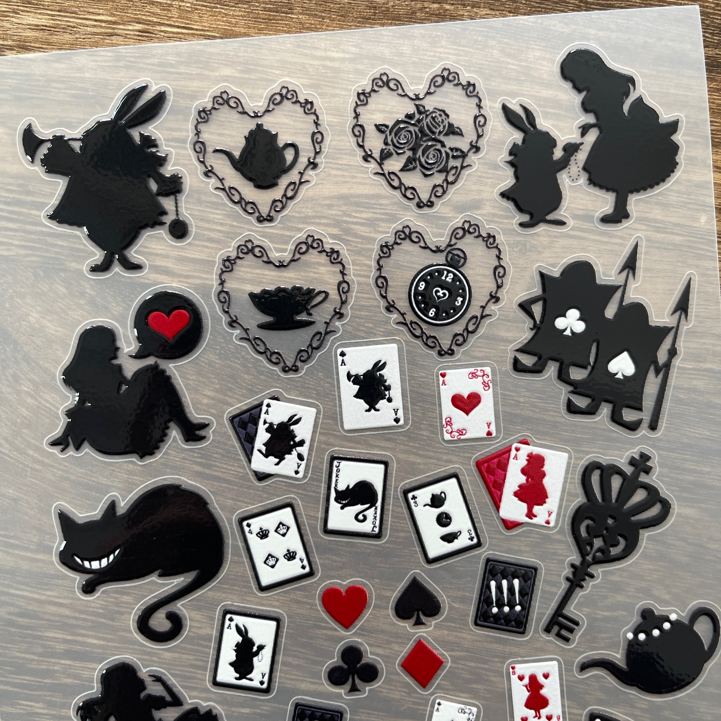3D Alice silhouette PET Stickers 1pcs