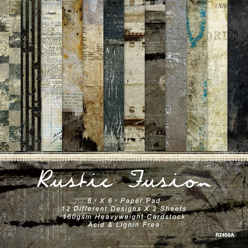 0608 Rustic Fusion Background Paper R2450A -24Pcs each pack