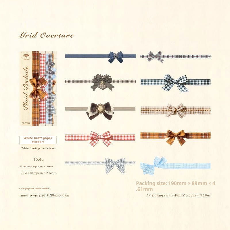 260112 Bow Solid cardstock sticker -20Pcs each pack