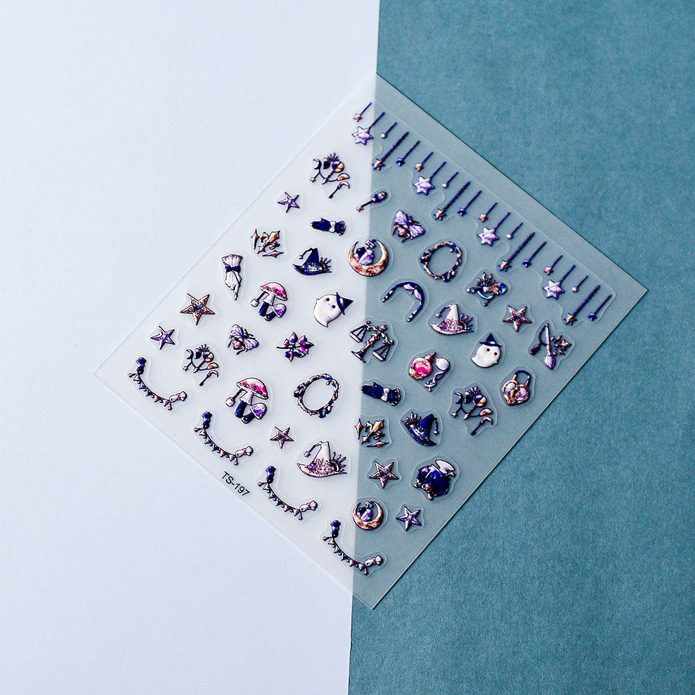 0827 M206- Magic Embossed Mini sticker 1 Pcs