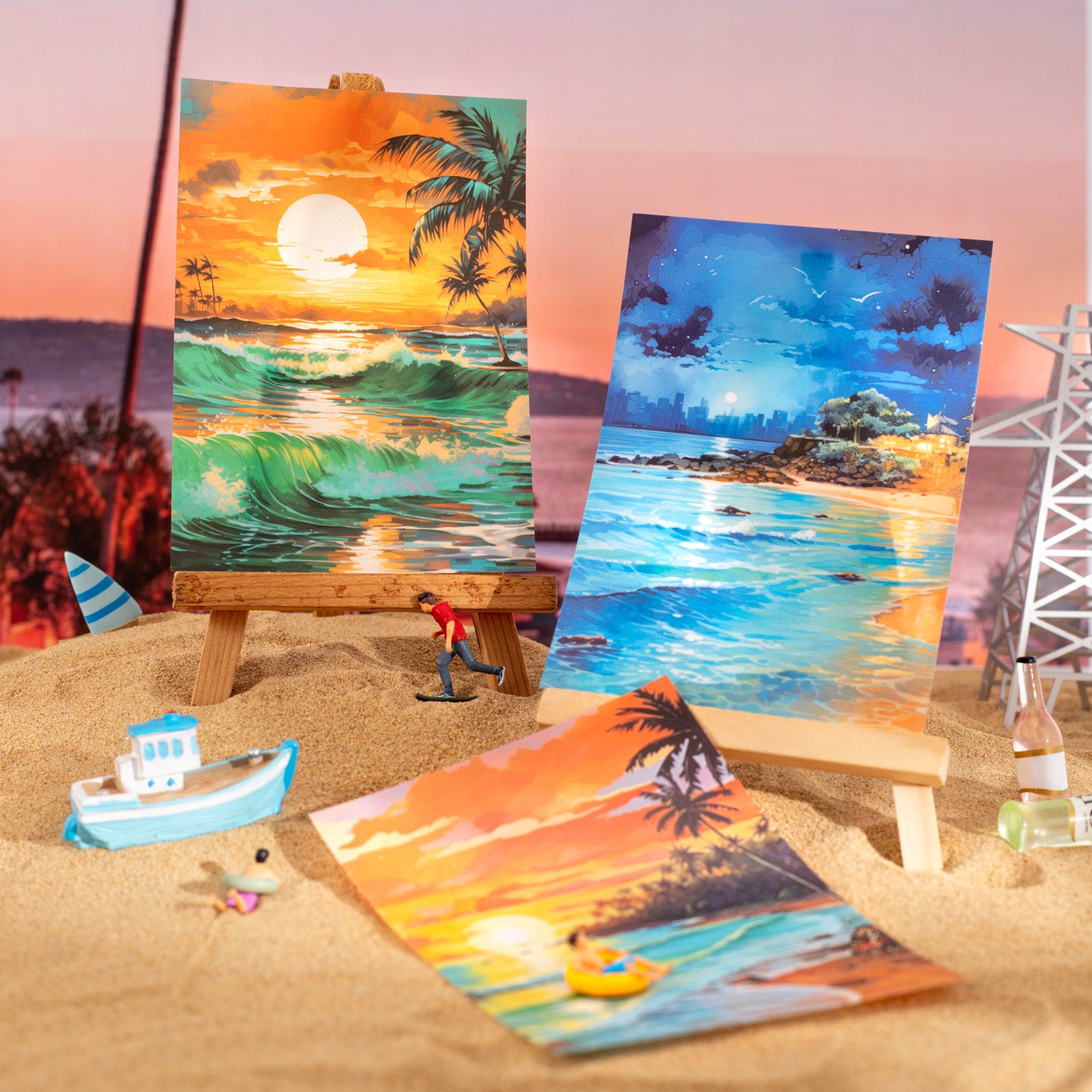 0715 California sunset PET sticker -10Pcs each pack