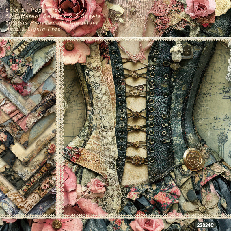 1127 Medieval skirt background paper 22034C -24Pcs each pack