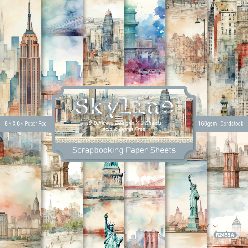 260320 Skyline Background Paper R2455A -24Pcs each pack