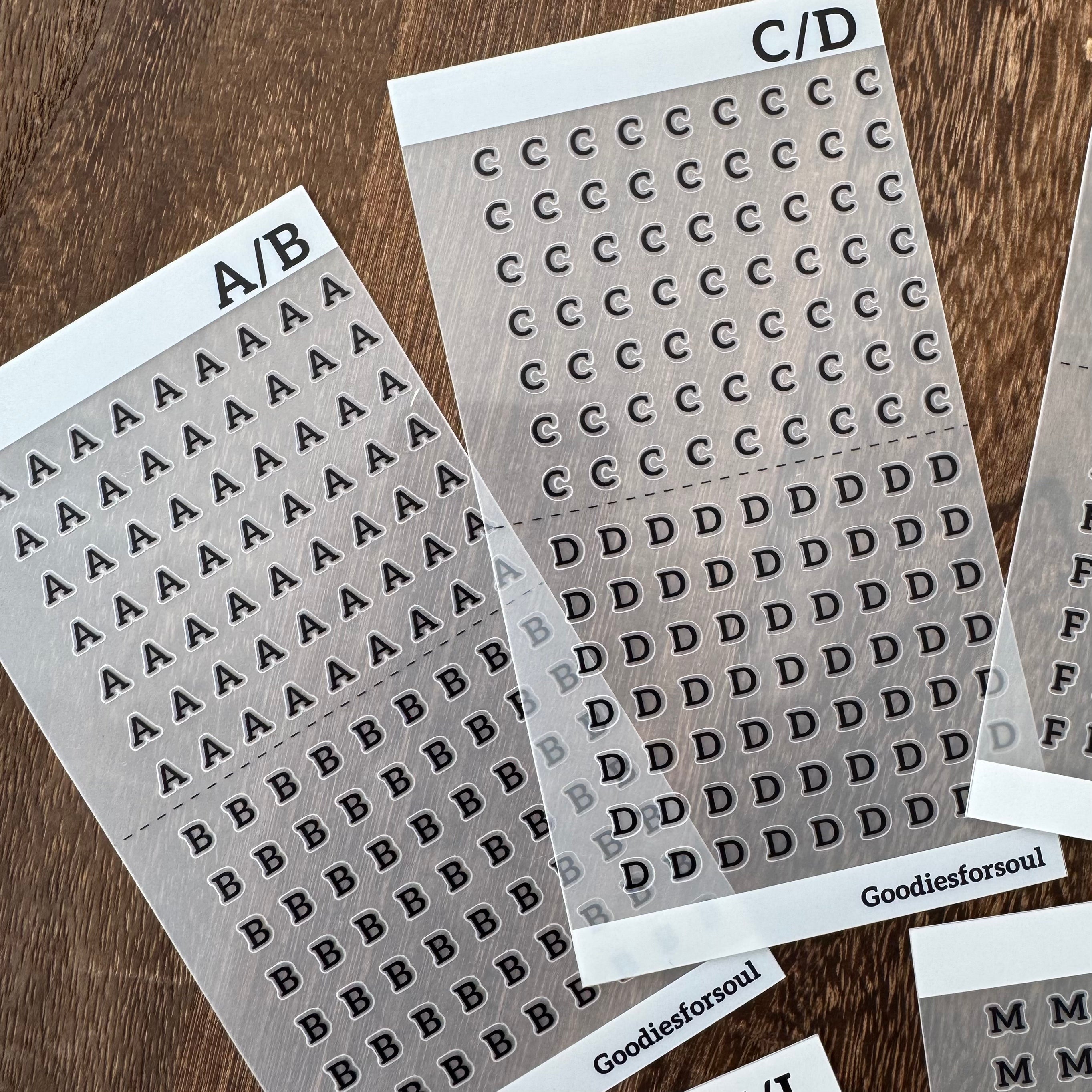Letter PET stickers *can be stored in A6 binder