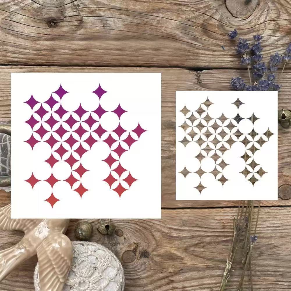 0801 Star pattern stencil 17.7CM*16.5CM