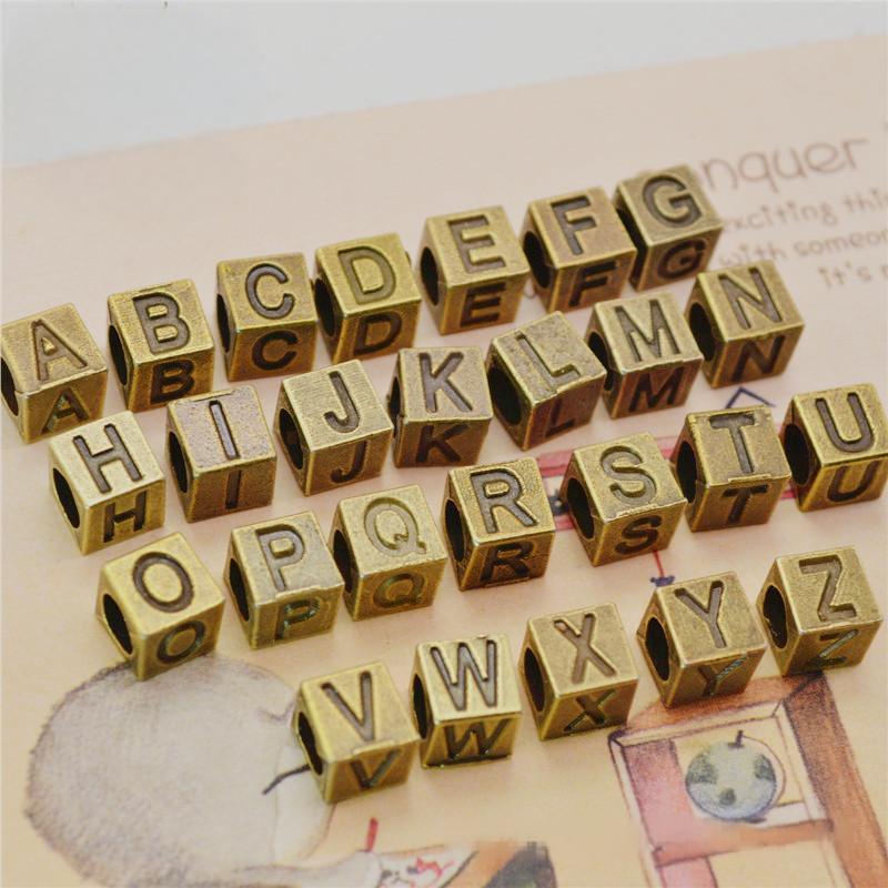 1029 Vintage square letter woven material 1 pack 26 pcs