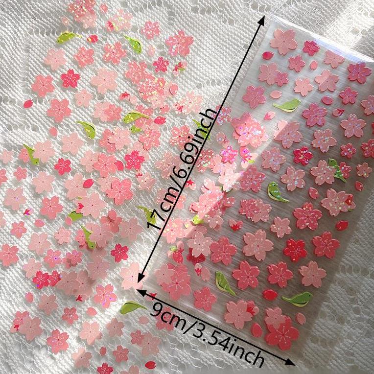 0628 Laser cherry blossoms sticker -1Pcs each pack