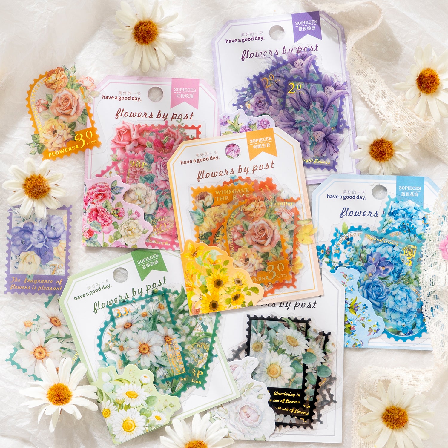 0509 Flowers by post Series PET Sticker -30Pcs each pack