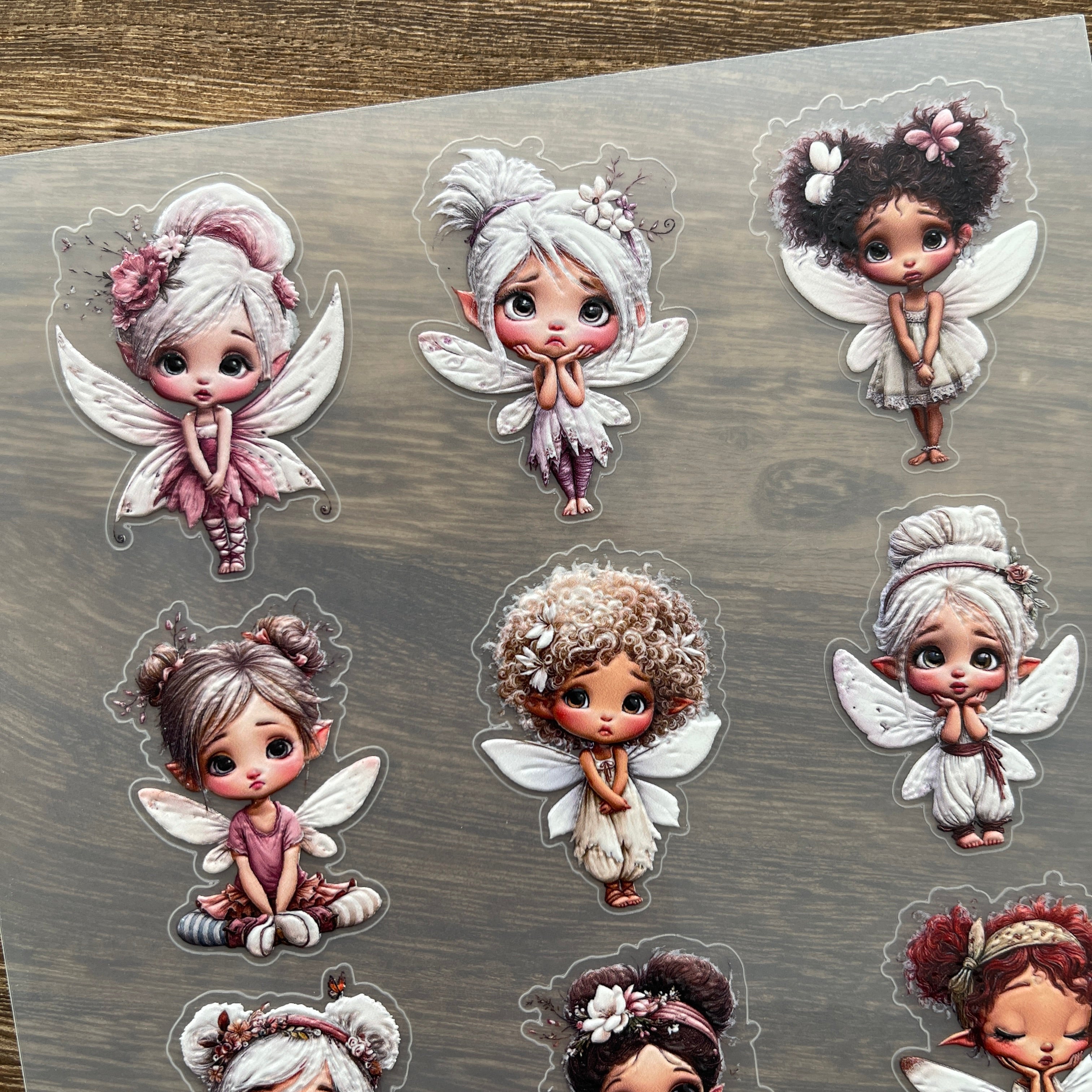 3D Big-eyed elf PET Stickers 1pcs