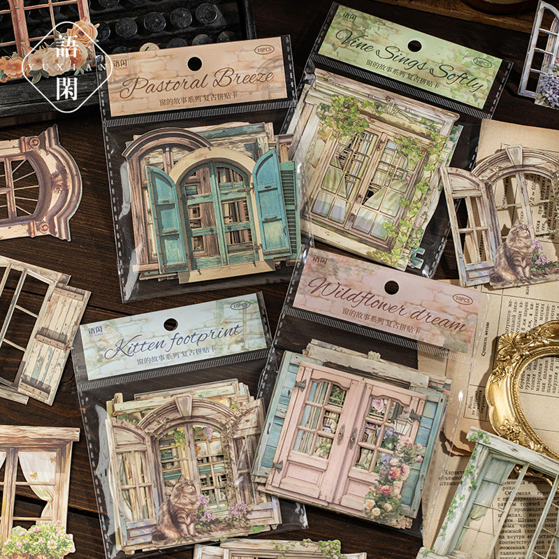 0306 Window Story Series die cut Sticker -10Pcs each pack