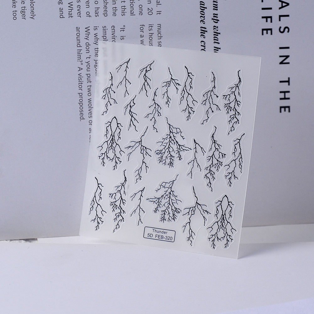 0806 M172- Crack Embossed Mini sticker 1 Pcs