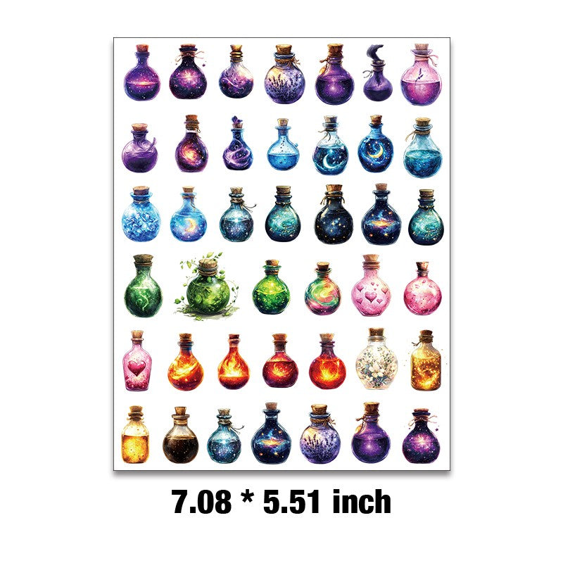 Magic Potion Embossed Sticker Sheet – 7.08 x 5.51 in, 1 Pc – Goodiesforsoul