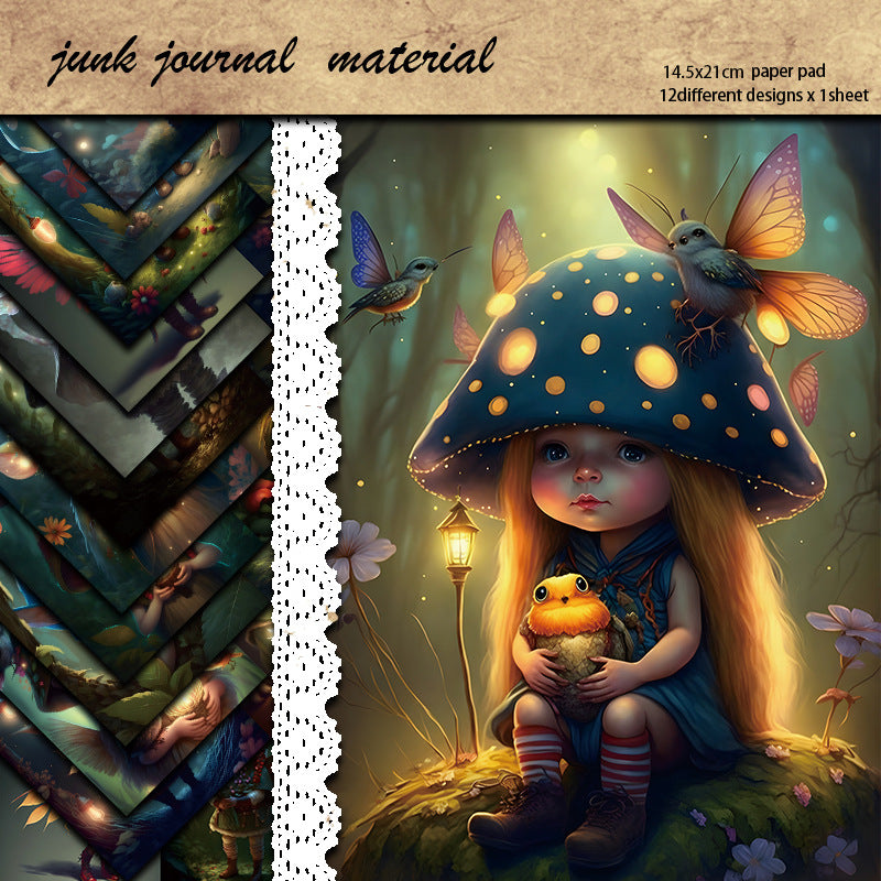 0404 A5 background paper Pixie in the Forest -12Pcs each pack