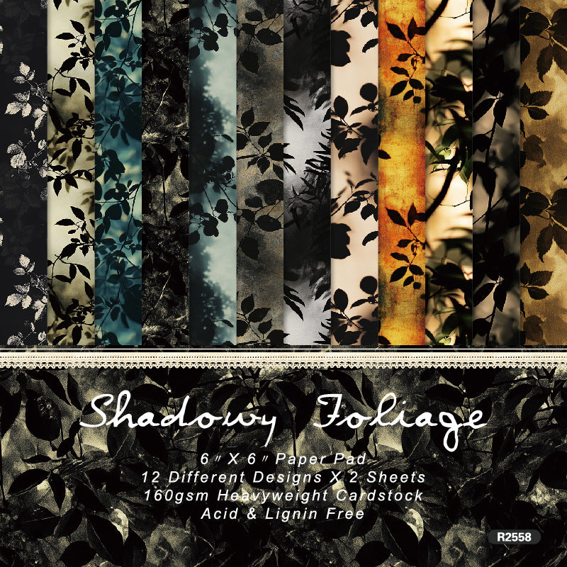 0729 Shadowy foliage Background Paper R2558 -24Pcs each pack